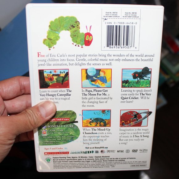 FREE WITH ANY BUY❤️The Very Hungry Caterpillar & Other Stories DVD Eric Carle - Picture 2 of 3